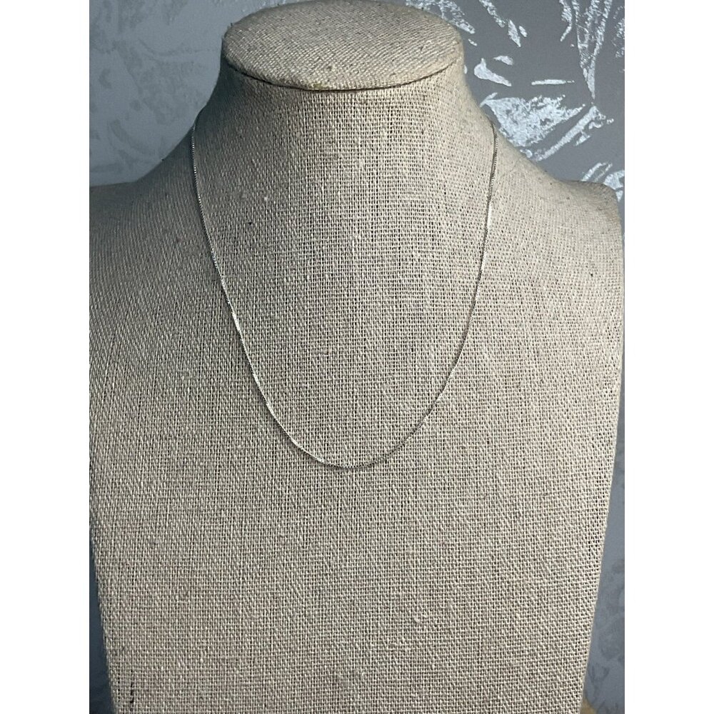 14" Silver 925 Box Chain Necklace Delegate Simple Classy